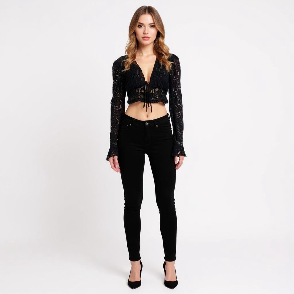 Majorelle Alivia Black Lace Top -XS